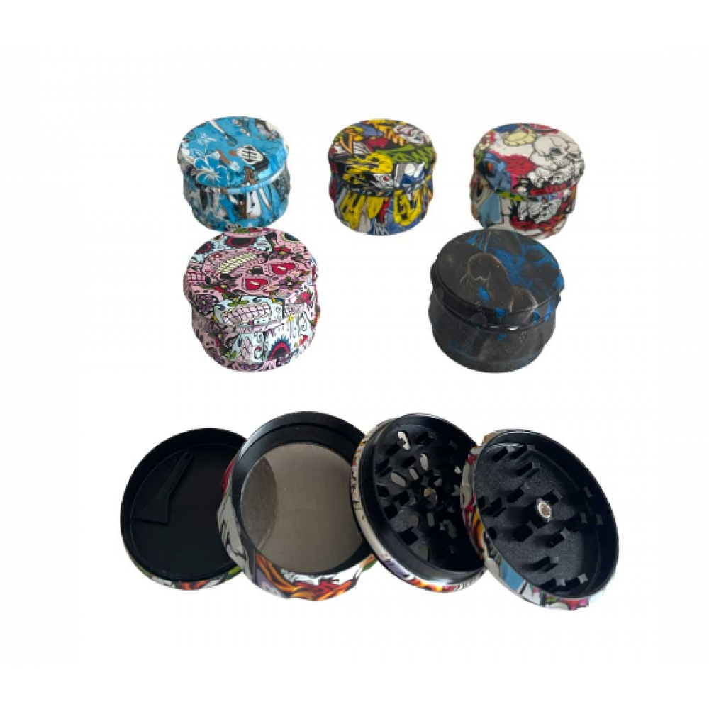 Aluminium Drum shape Grinder 63mm Mixed Design 4 parts - Image 2